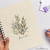 テクス素朴パーソナライズされたクの背景ワイルドフラワー ノートブック