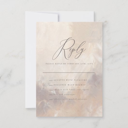 テクス絵を描チャのベージュとクリーム結婚スクリプトの返信 (裏面)