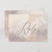 テクス絵を描チャのベージュとクリーム結婚スクリプトの返信 (正面/裏面)