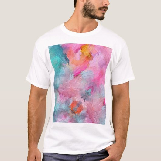 テクス芸術的チャ：カラフル抽象芸術壁紙 Tシャツ (正面)