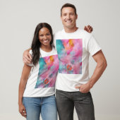 テクス芸術的チャ：カラフル抽象芸術壁紙 Tシャツ (ユニセックス)