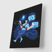 テクデザイン四角壁時計 スクエア壁時計 (傾斜)