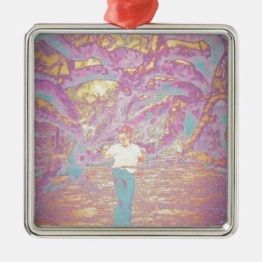 テクニカラーのたがの女の子 メタルオーナメント (正面)