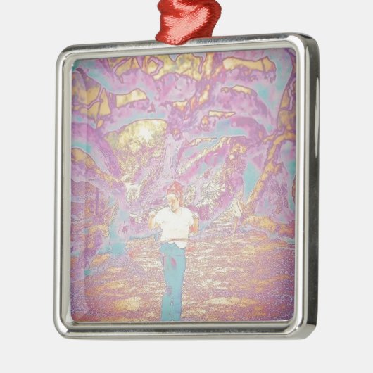 テクニカラーのたがの女の子 メタルオーナメント (左)