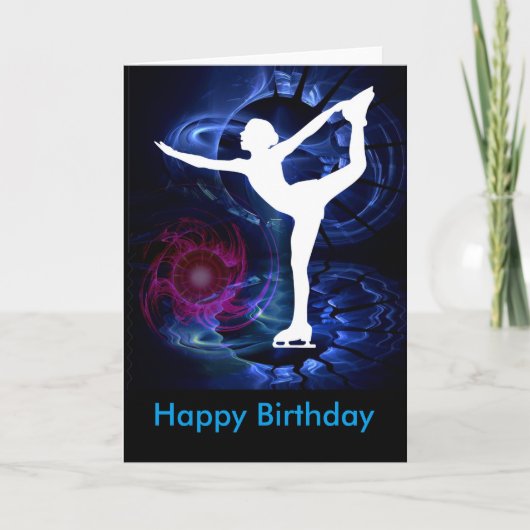 テクニカラーの氷のフィギュアスケート選手 カード (正面)