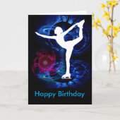 テクニカラーの氷のフィギュアスケート選手 カード (黄色い花)