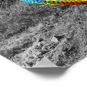 テクニカラーマウンテンバイクもしくは自転車に乗る人レーシングダウンザトレイル ポスター (角)