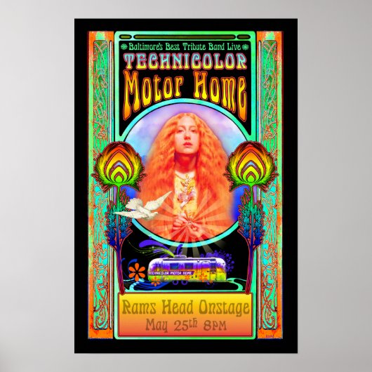 テクニカラーモーターホームバンドロックアートポスター ポスター (正面)