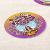 テクニカラー平和 ラウンドペーパーコースター (アングル)