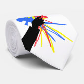 テクニカラー愛花束のタイ ネクタイ (ロール)