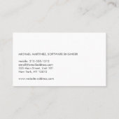 テクニカルコンピュータフォントブラックビジネスカード 名刺 (裏面)