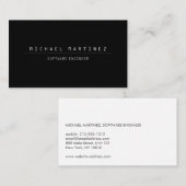 テクニカルコンピュータフォントブラックビジネスカード 名刺 (正面/裏面)