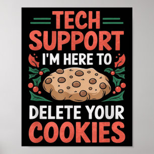 テクニカルサポートのクリスマスヘルプデスクコンピュータギーククッキー ポスター