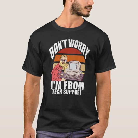 テクニカルサポートのコンピュータギーク Tシャツ (正面)