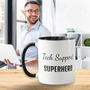 テクニカルサポートのスーパーヒーロー コンピューターのユーモア 名前入り マグカップ