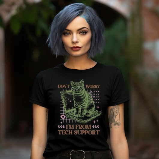 テクニカルサポートのネコ コンピューター Tシャツ