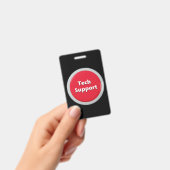 テクニカルサポートの赤いパニックボタン バッジ (手持ち)