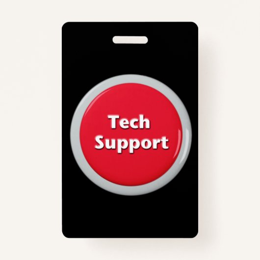 テクニカルサポートの赤いパニックボタン バッジ (正面)