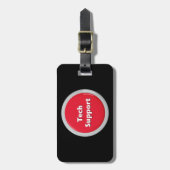テクニカルサポートの赤いパニックボタン ラゲッジタグ (正面縦)