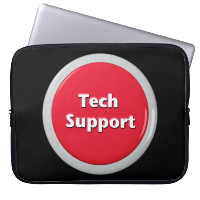 テクニカルサポートの赤いパニックボタン ラップトップスリーブ (正面)