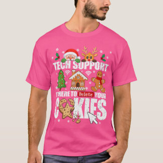 テクニカルサポート クッキーを削除してね メンズ クリスマス Tシャツ