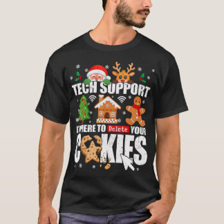 テクニカルサポート クッキーを削除 メンズ クリスマス Tシャツ