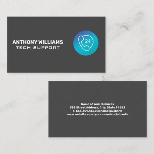 テクニカルサポート |電話アイコン 名刺 (正面/裏面)