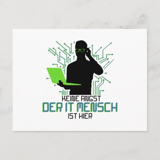 テクニカルサポートKeine Angst der It Mensch ポストカード (正面)