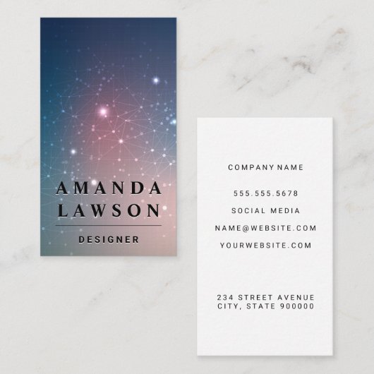 テクニカルネットワークの背景 名刺 (正面/裏面)