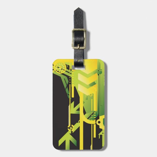 テクニカルハーフトーンの背景4 ラゲッジタグ (正面縦)