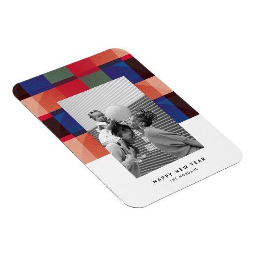 テクニカルプレイドフラットホリデーマグネットカード マグネット (右側)