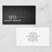 テクニカルライターBlack Metal Monogram Computer 名刺 (正面/裏面)
