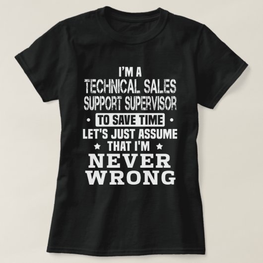 テクニカル・セールス・サポート管理者 Tシャツ (デザイン正面)