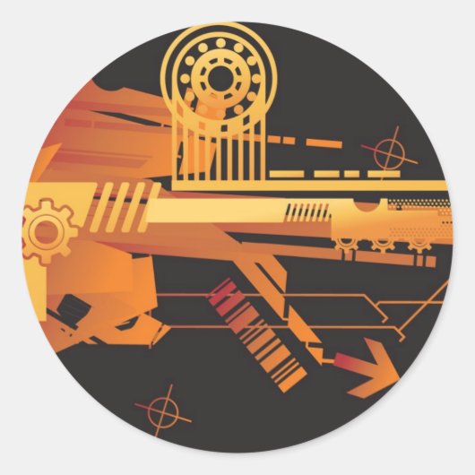 テクニカル・ハーフトーンの背景6 ラウンドシール (正面)