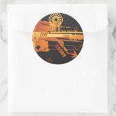 テクニカル・ハーフトーンの背景6 ラウンドシール (バッグ)