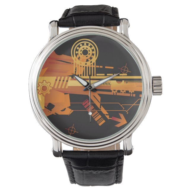 テクニカル・ハーフトーンの背景6 腕時計 (正面)