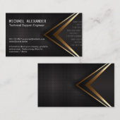 テクニシャンコーディング | ブラックメッシュ抽象芸術背景 名刺 (正面/裏面)