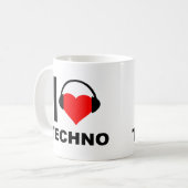 テクノが好きな人向けの面白いマグカップ コーヒーマグカップ (正面左)