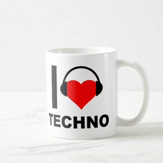 テクノが好きな人向けの面白いマグカップ コーヒーマグカップ (右)