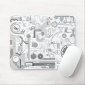 テクノのコンピュータ・チップのハード・ドライブのベクトル実験 マウスパッド (マウス)
