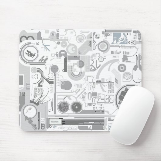 テクノのコンピュータ・チップのハード・ドライブのベクトル実験 マウスパッド (マウス)