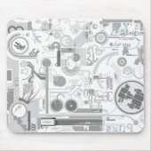 テクノのコンピュータ・チップのハード・ドライブのベクトル実験 マウスパッド (正面)