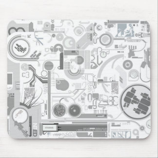 テクノのコンピュータ・チップのハード・ドライブのベクトル実験 マウスパッド