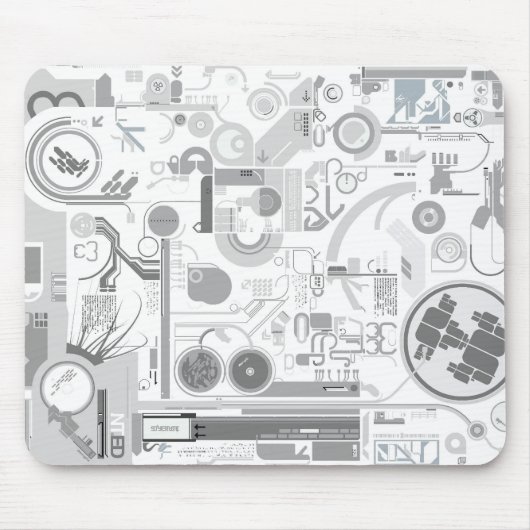 テクノのコンピュータ・チップのハード・ドライブのベクトル実験 マウスパッド (正面)