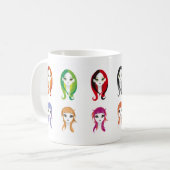 テクノの人形のマグ コーヒーマグカップ (正面左)