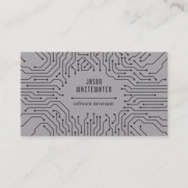 テクノの平たい箱のお洒落でモダンな名刺 名刺