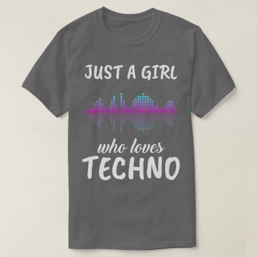 テクノを愛する女の子 Tシャツ (デザイン正面)