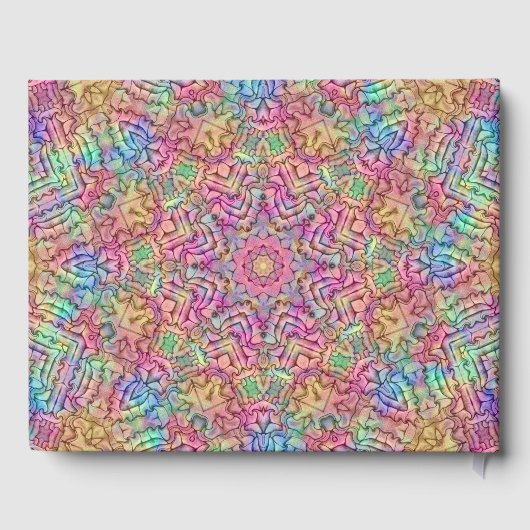 テクノカラーヴィンテージフラクタル万華鏡のように千変万化するパターン ゲストブック (裏面)