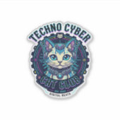 テクノサイバーキャット 楽しい猫好きデザイン - テクノC シール (正面)