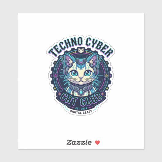 テクノサイバーキャット 楽しい猫好きデザイン - テクノC シール (シート)